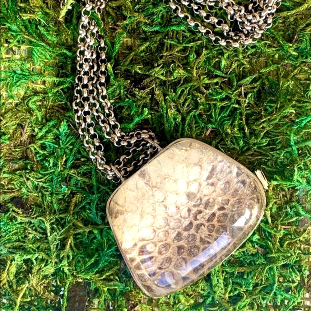 Double Linked Python Snake Pendant Oversized long Statement necklace NWT